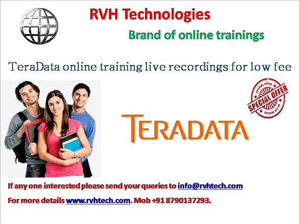 TeraData online training live recordings for low fee
