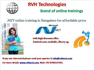 .NET online training in banglore for affordable price