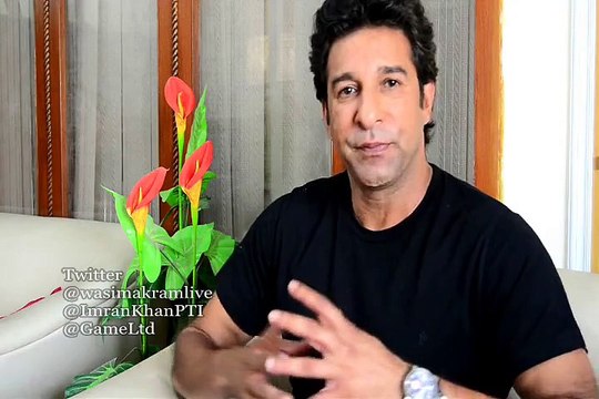Wasim Akram's message for Pakistan showing his support for PTI