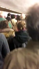 French fans sing National Anthem -La Marseillaise- - Evacuation from Stade de France - Paris Attack