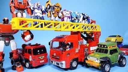 또봇 메가 소방차와 또봇들, 헬로카봇 장난감 TOBOT Fire Truck & Robot car