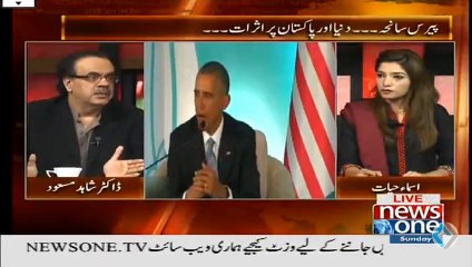 Dr Shahid Masood showing Exclusive picture of Obama and Putin discussing issues on ISIS before G8 summit in Turkey