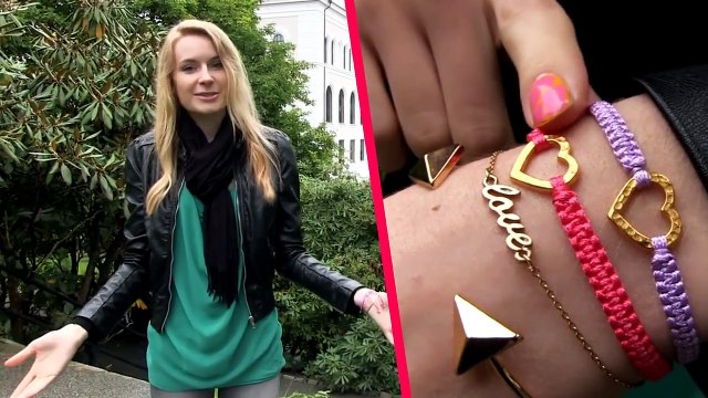 DIY Bracelet! Bracelet Making Tutorial with String and a Heart Charm