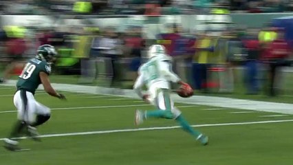 Dolphins Reshad Jones intercepts Eagles Mark Sanchez in the endzone