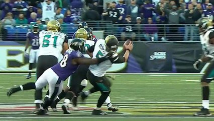 Ravens Elvis Dumervil commits crucial face mask penalty on Jaguars Blake Bortles