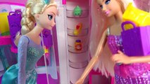 Disney Frozen Queen Elsa Doll Stocks Barbie Vending Machine with Shopkins Season 2 & 3 Toy