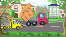 ➲ Excavator and Dump Truck - Construction Vehicles on Job - Animation Cartoon