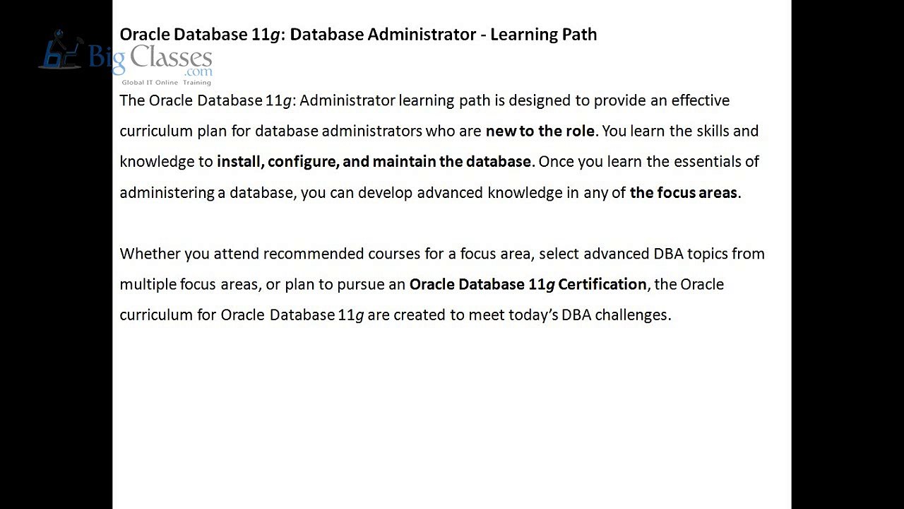 Oracle DBA Online Training | Oracle DBA Tutorials for Beginners