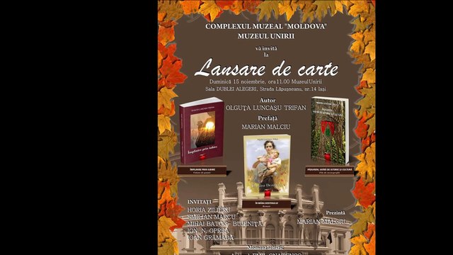 Lansare de carte a autoarei, Olguta Luncasu Trifan, prezinta Marian Malciu