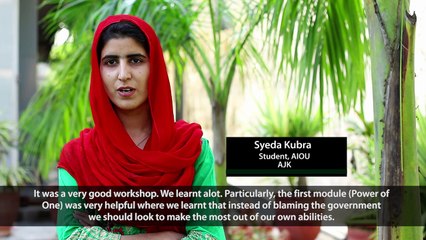 Comments from Syeda Kubra-Participant of PYCA Training at IPS