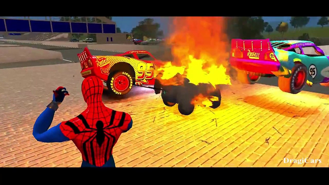 Disney Pixar Cars Spiderman Nursery Rhymes & Lightning McQueen Colors (Songs for Kids with