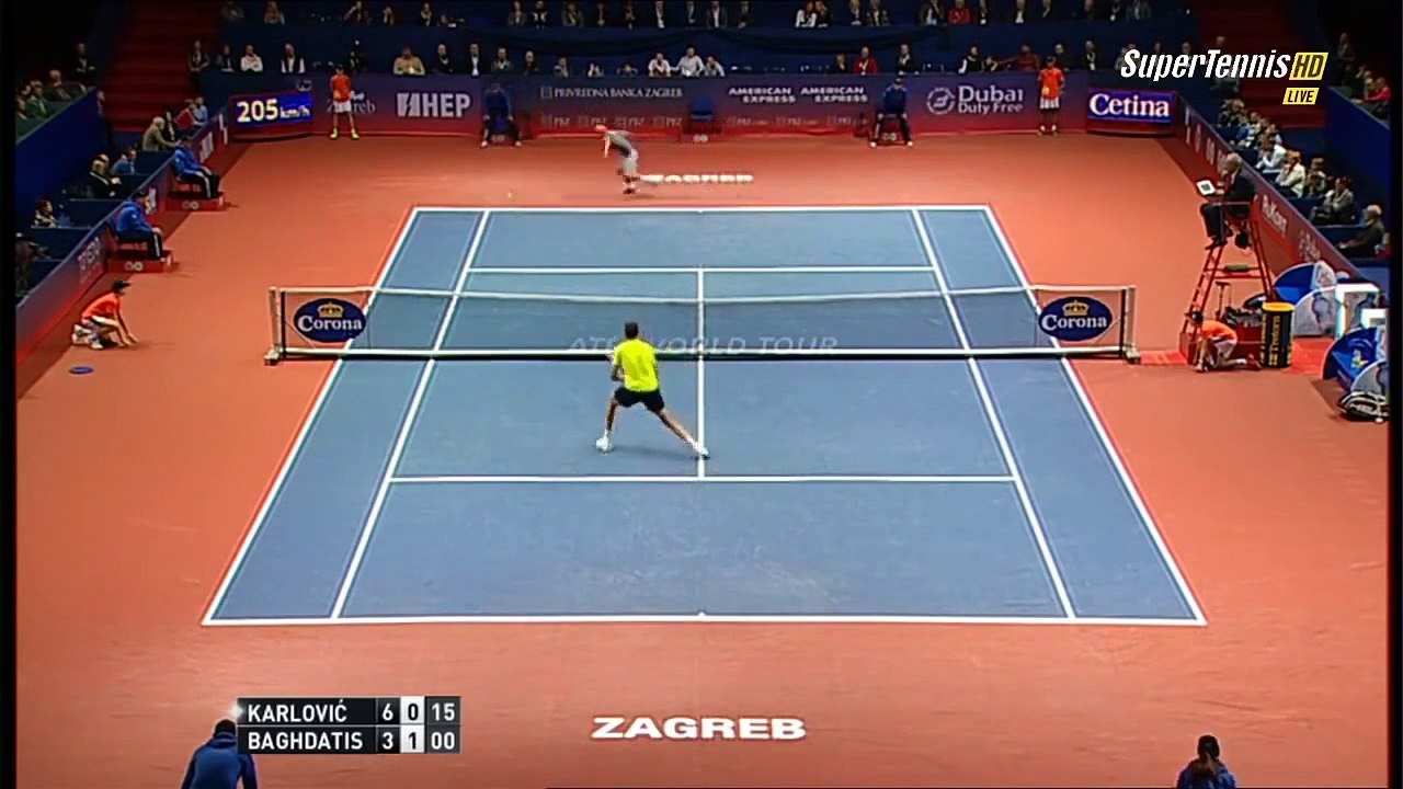 Ivo Karlovic vs Marcos Baghdatis Zagreb Indoor 2015 2nd Round Highlights HD