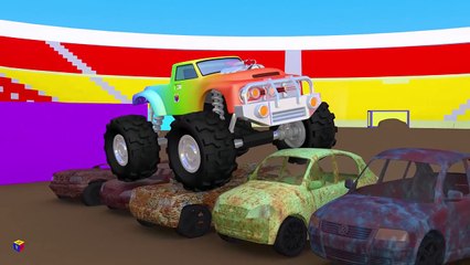 Juego de construcción: un camión monstruo. Dibujos animados para niños en español