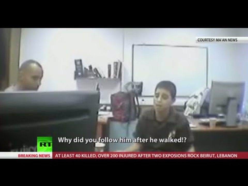 Footage of Israeli police interrogating 13 yo Palestinian suspect airs on Palestinian TV
