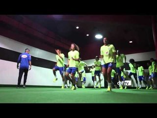 Sem jogo, Seleção treina em área fechada