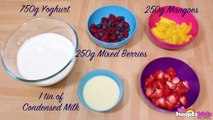 Healthy Fruit Flavored Frozen Yogurt - Summer Treats - Learn how to cook with HooplaKidz Recipes