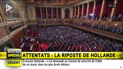 La Marseillaise chantée par les parlementaires, réunis en Congrès à Versailles