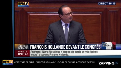 Attentats de Paris : François Hollande, le chef de guerre a conquis Twitter