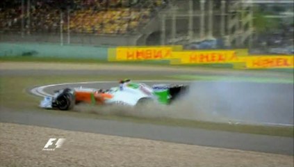 Perez and Sutil Crash in China 2011