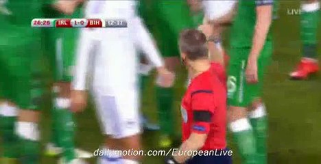 Miralem Pjanic FIGHT with Walters | Ireland vs Bosnia - 16/11/2015