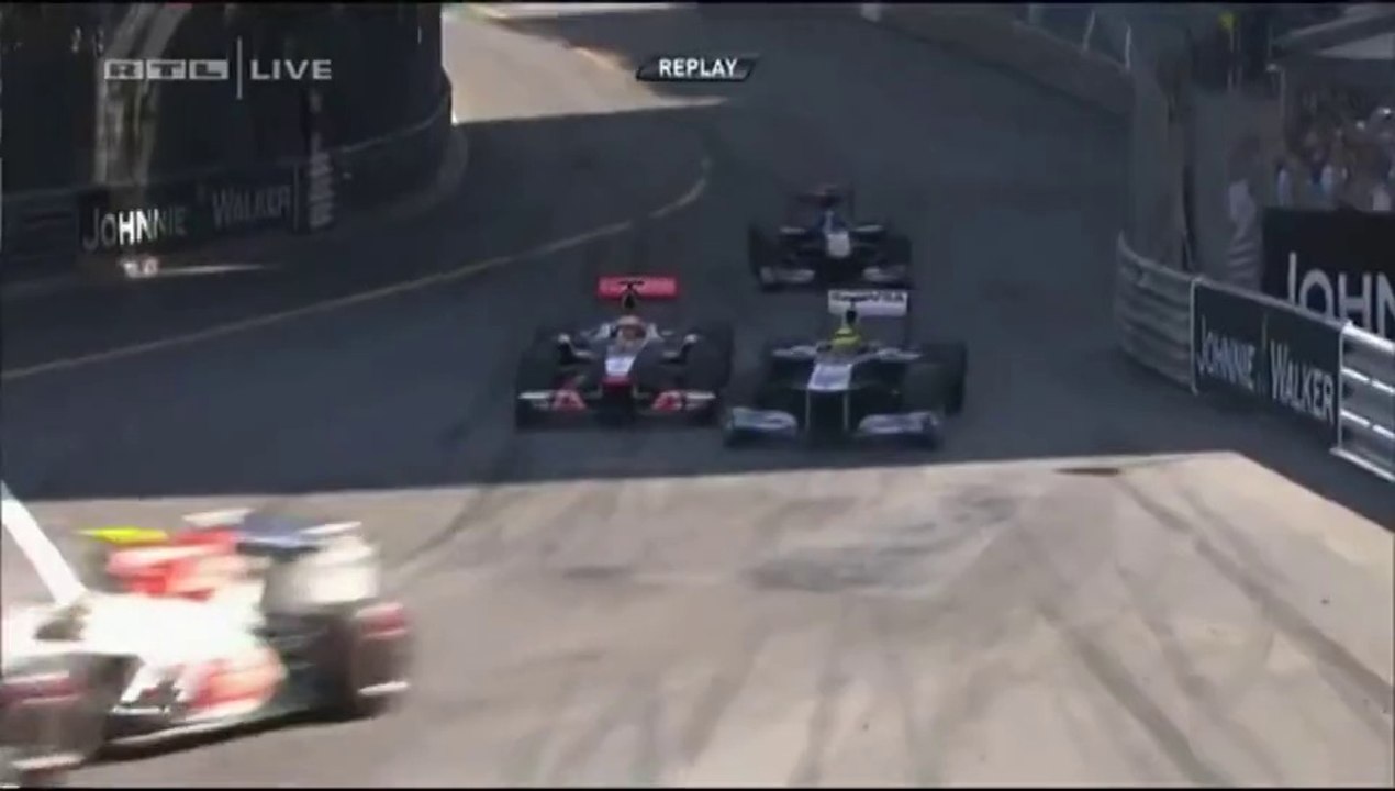 Hamilton and Maldonado Crash in Monaco 2011