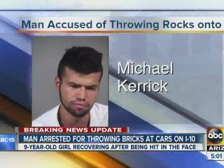 Police arrest man for throwing bricks at cars on I-10