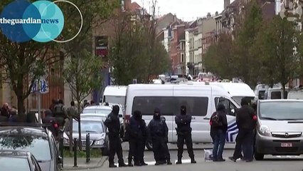 Loud bangs during Brussels police raids for Paris attack suspects video