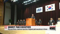 Hyundai Motor chairman tops list of highest paid executives in Korea