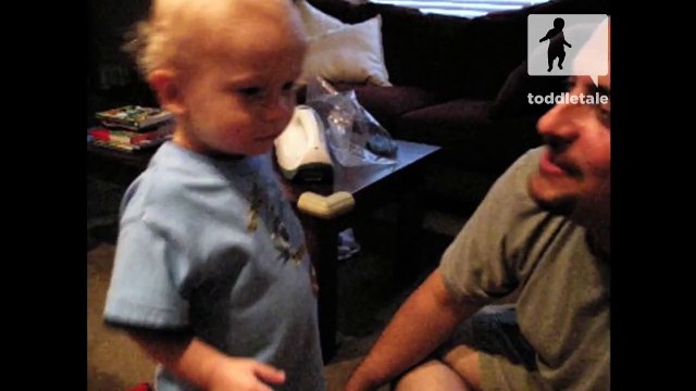 Toddler gets jealous of family dog giving kisses