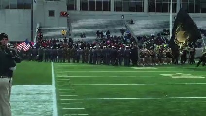 Army Football Takes The Field Carrying the French Flag