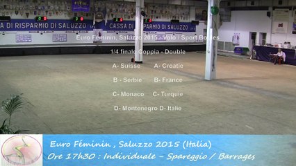 Barrages poule, Simple, Sport Boules, Euro Féminin, Saluzzo 2015