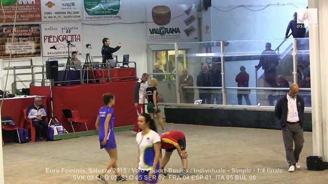 Quarts de finale, Simple, Sport Boules, Euro Féminin, Saluzzo 2015