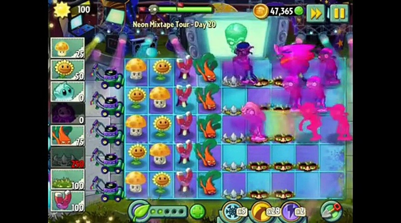 Plants vs. Zombies 2 - Neon Mixtape Tour! (Day 20,21,22) Arcade!