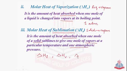 Energetic of Phase Changes & Energy Changes and Intermolecular Attractions