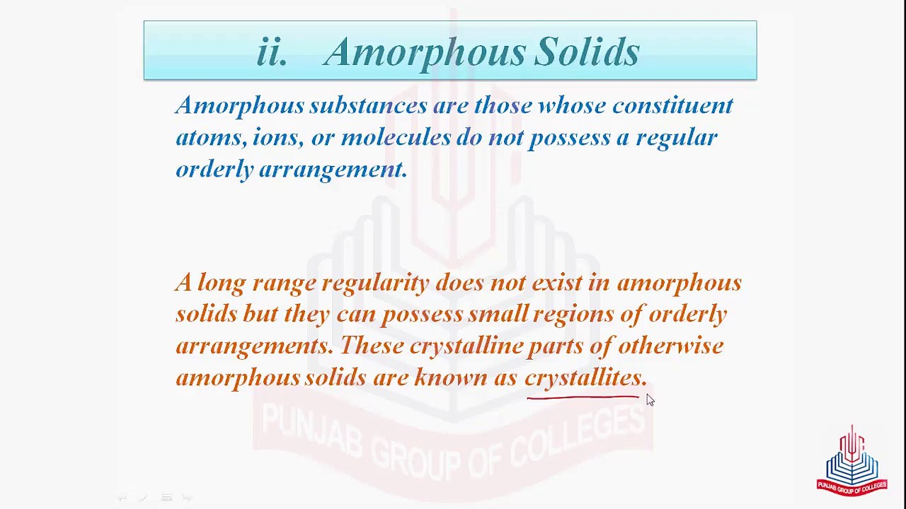 Solids , their types & Properties of Crystalline Solids