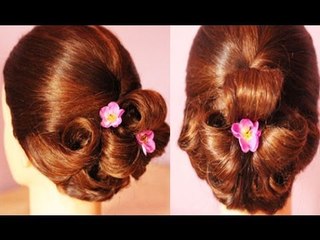 Elegant Pin Flower Updo Hair Tutorial -Beautyklove