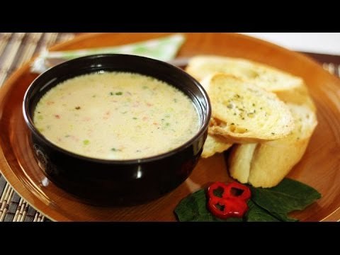 Sunday Munchies-How to Make Creamy Oatmeal Corn with Quail Eggs Soup With Butter French Bread Toast