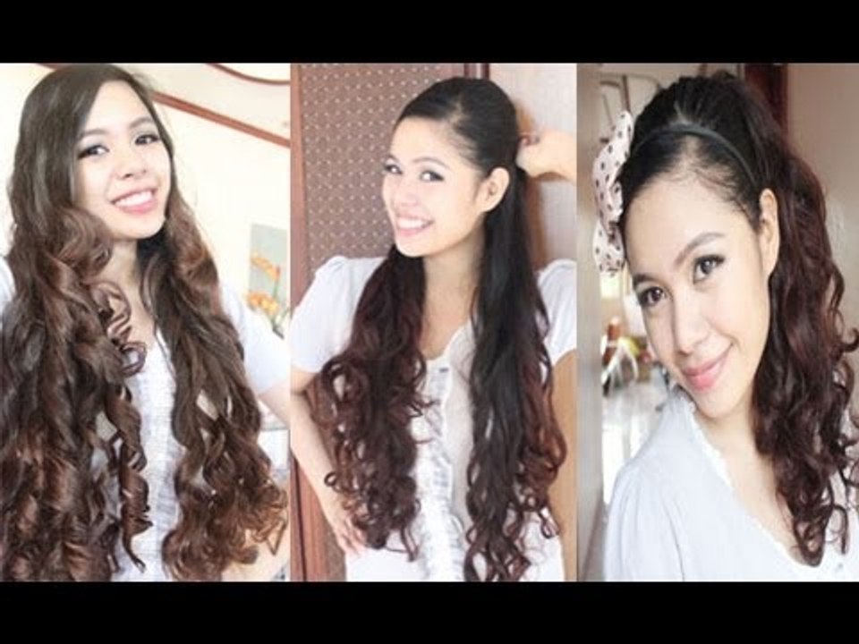 No Heat Gift Wrapper Curls Method 2- Ariana Grande Inspired hairstyle- Back to School Hair Tutorial