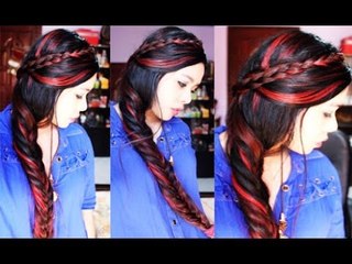 My Qucik Easy On The Go Holiday Hairstyle with Red Highlights on My Hair