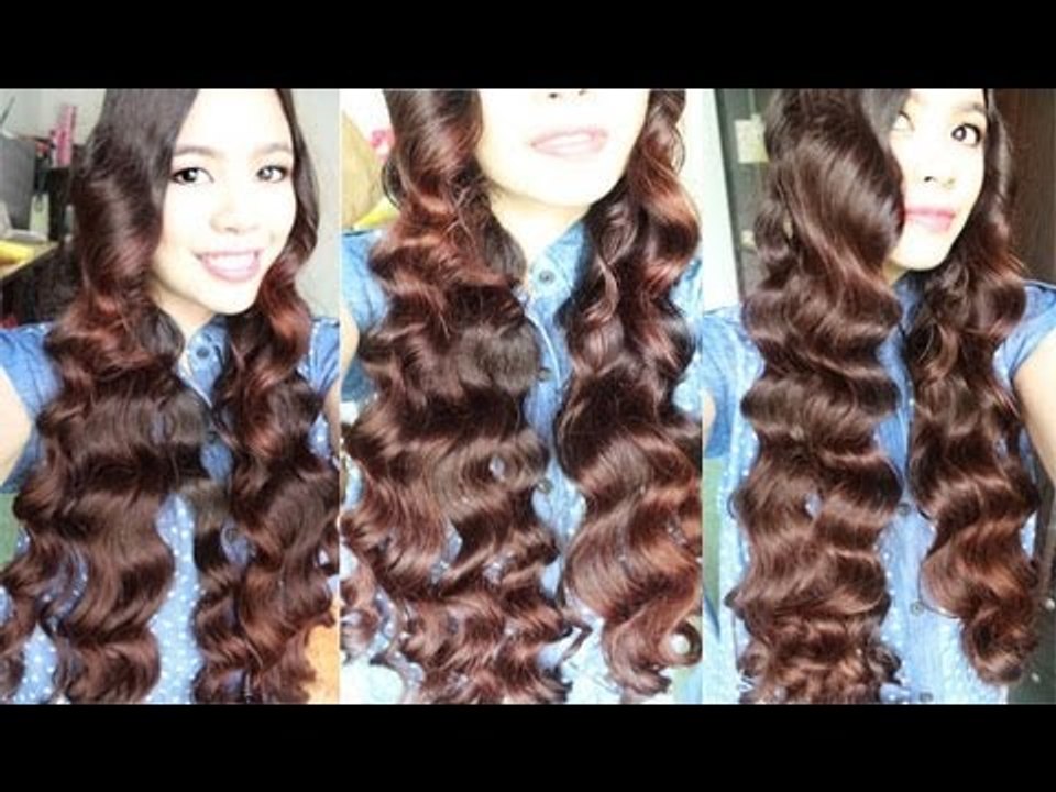 No Heat Car Sponge Curls on Long Hair Comfy Overnight Heatless Curls