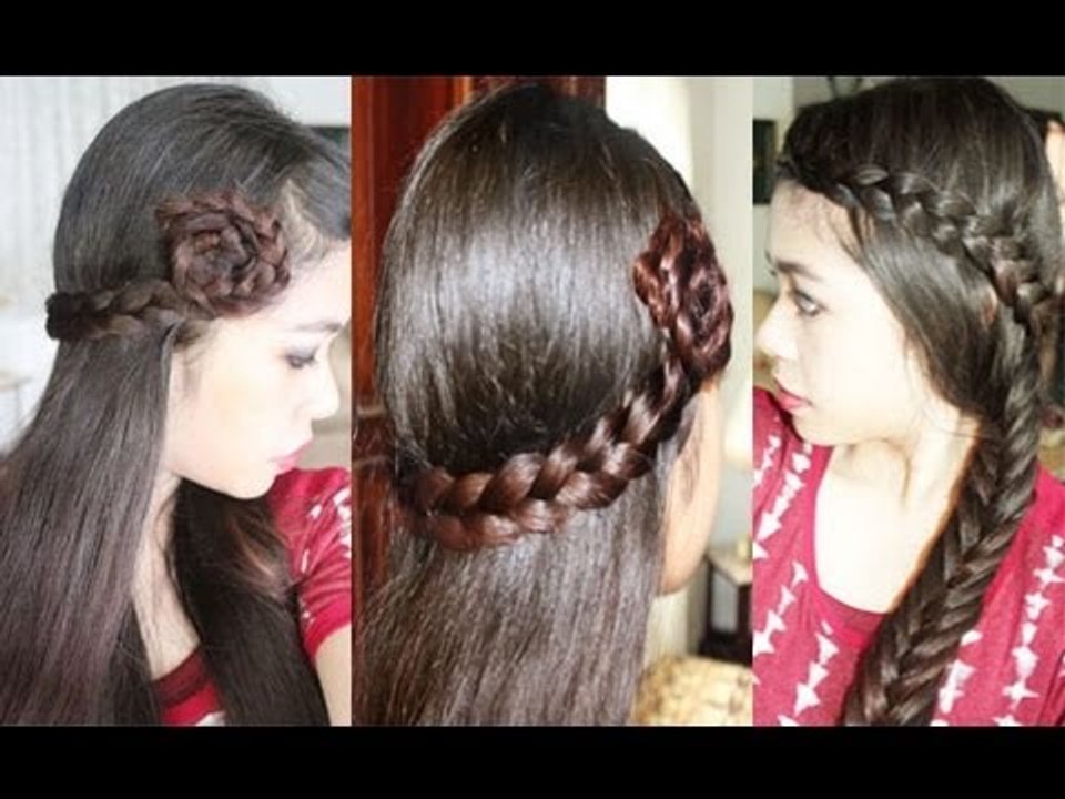 Easy Quick & Chic Everyday/Party Hair Tutorial Lace Braid Rosette Side Bun  and Fishtail Mashup - video Dailymotion