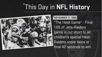 'The Heidi Game' Jets-Raiders cut off for children's special I This Day in NFL History
