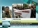 Perú: policía reprime movilización de trabajadores de la salud