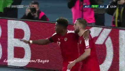 David Alaba Goal - Austria 1-1 Switzerland - 17-11-2015 - Friendly Match