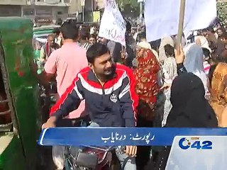 Protest against Orange Line Metro at Jain Mandir