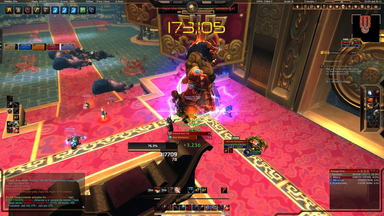 WoW gameplay Xin the Weaponmaster Mogu'shan Palace