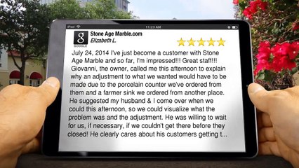 Stone Age Marble.com Victoria Outstanding 5 Star Review by Elizabeth L