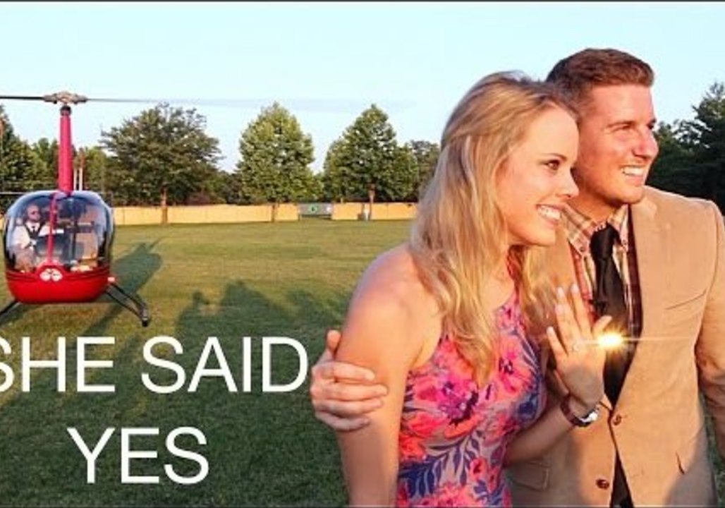 Man Surprises Girlfriend With Extravagant Helicopter Proposal video