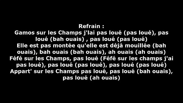 Sch Champs Élysées PAROLES lyrics