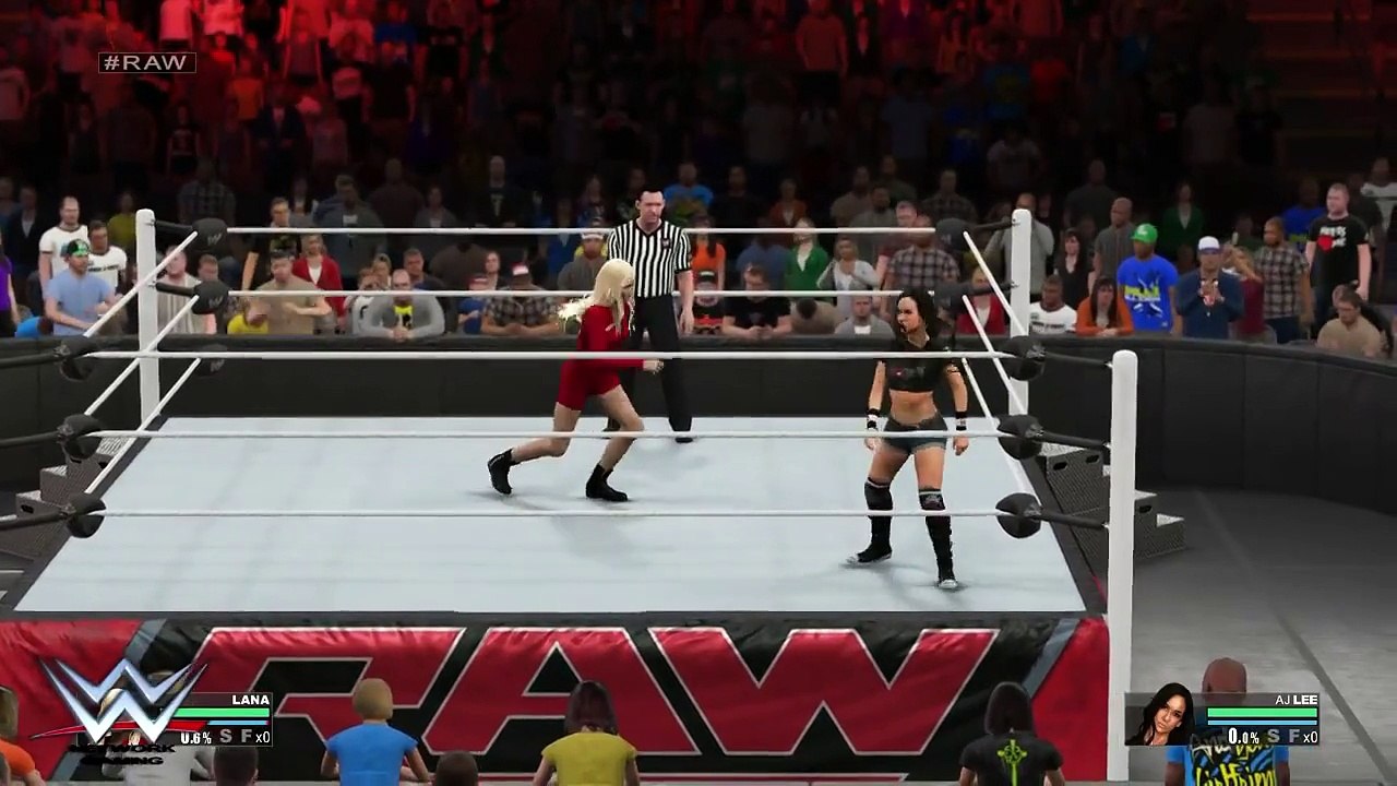 Lana vs AJ Lee WWE RAW 2015 I WWE 2K15 CAW PS4 XBOX ONE